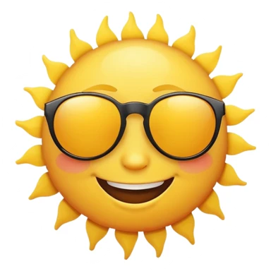 A cool sun wearing sunglasses sticker