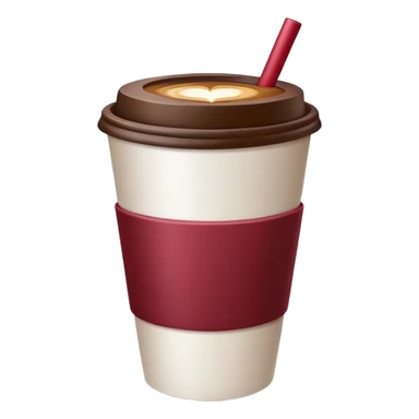 burgundy TAKEAWAY coffee sticker