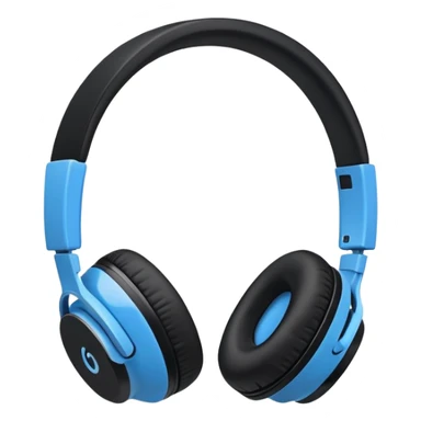 Black and blue and white headphones as seen from a side view profile wireless sticker