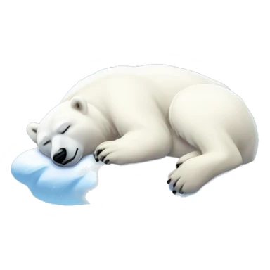 lisa frank sleeping polar bear sticker