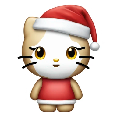 Hello kitty wearing a Santa hat sticker