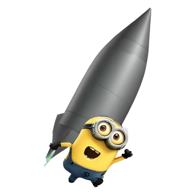 minion launching a scud missile sticker