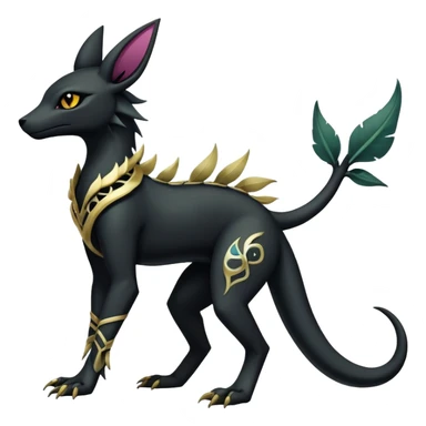 Shiny Dark Edgy Gothic Gloomy Futuristic Salandit-Umbreon-Shaymin-Anubis-Hybrid (Full body) sticker