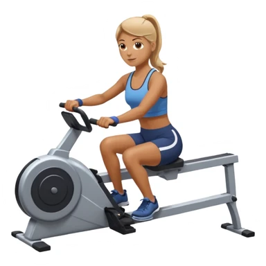 women workout rowing on machine  sticker