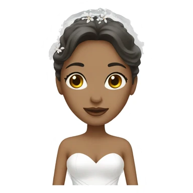 bride has white veil sticker