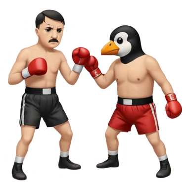 hitler fighting penguin sticker