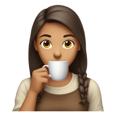 girl sipping coffee  sticker