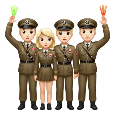 Nazis dancing with glow sticks saluting sticker