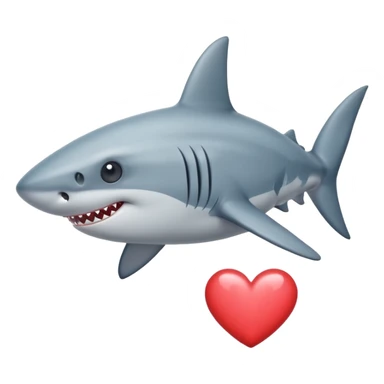 Tiburón con dos corazones en los ojos sticker