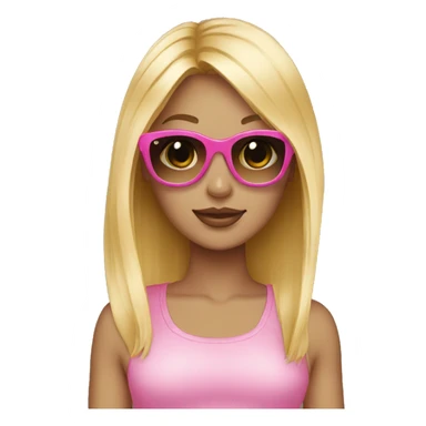 girl pink sunglasses blonde  sticker