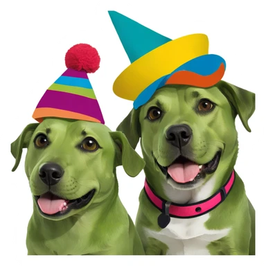 Dogs wearing a hat  sticker