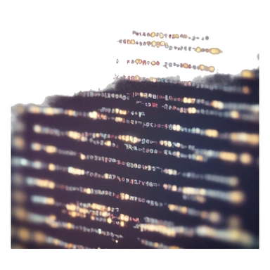 Programming code on a laptop screen with light beams behind sticker