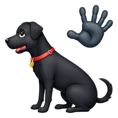 black dog with a broken arm sticker