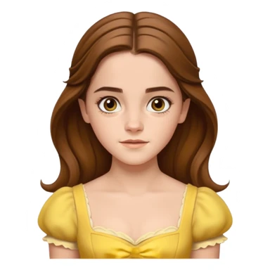 emma watson long hair as belle Cinematic Realistic sticker