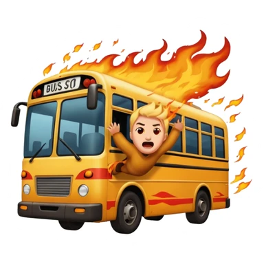 Bus running person over on fire sticker