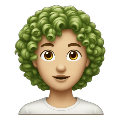 Karl yeux vert marron cheveux bouclés marrons peau beige sticker