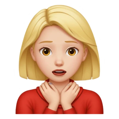 Girl with her arms around their neck chocking sticker