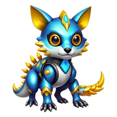 Shiny Epic Edgy Cute Colorful Vibrant Modern Vernid-Protogen-creature-animal, full body sticker