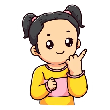 girl showing middle finger sticker