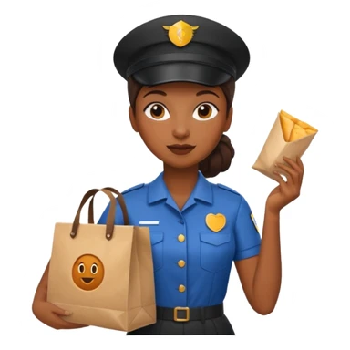Food Delivery Courier black woman sticker