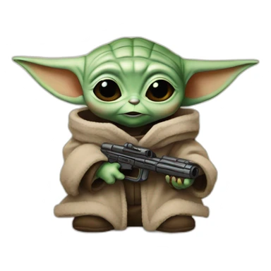 Baby yoda with the mandalorian sticker