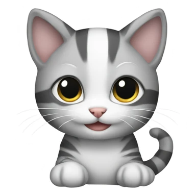 Grey and white striped kitten sticker