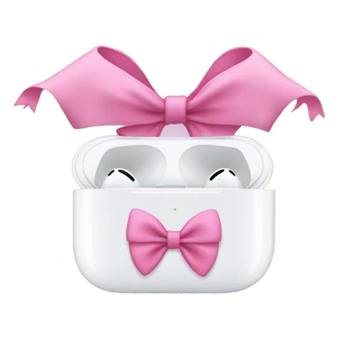 air pod maxes with pink bows on both sides  sticker