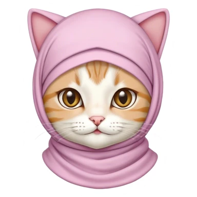 Cute cat wearing hijab and cute cat moslem cap sticker