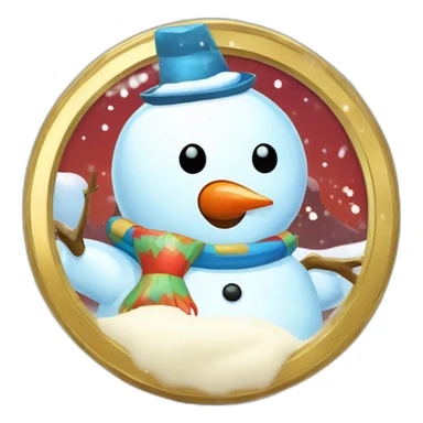 Snowman Badge Medal Epic Mystery Legendary NewYear PokemonTheme Pokeball Snowfall Snowballs sticker