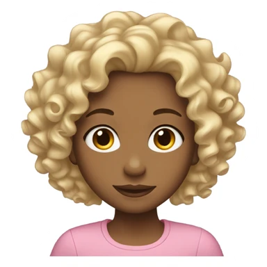 Girl curly hair that goes from brown roots to blonde tips sticker