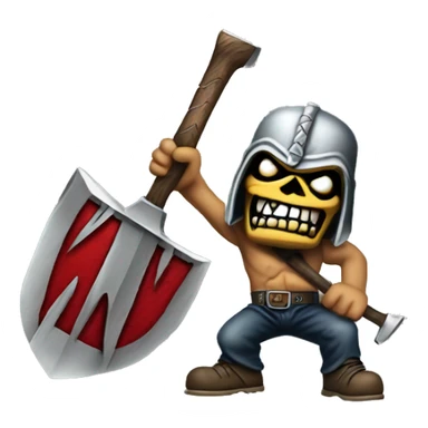 Iron Maiden with hatchet sticker