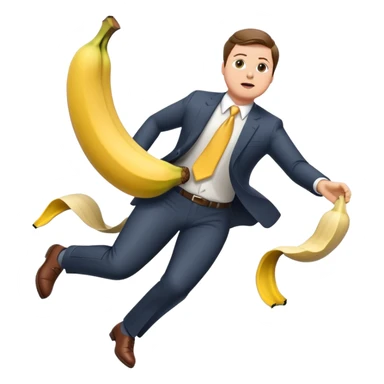 JD Vance stepping on a banana peel and falling backwards sticker