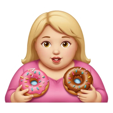 fat girl eating donuts sticker