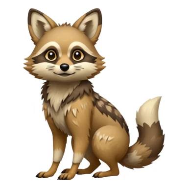 fantasy-tanuki-jackal-Coyote-marsupial-fursona-hybrid animal creature full body with intricate markings  sticker