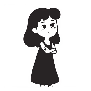 a girl is thinking sticker