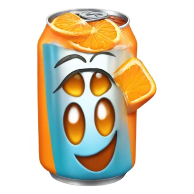 happy orange drinking coke  sticker