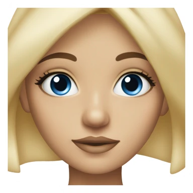 Blue eye Blonde girl wearing make up sticker