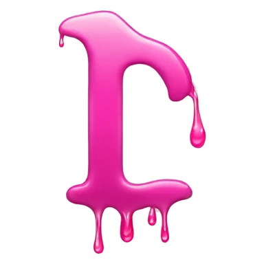 the letter G and there is a dot on it, in pink shades, dripping from it sticker