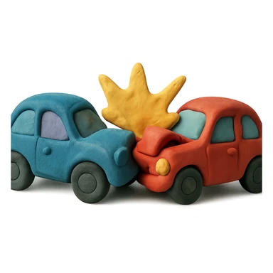 claymation style car crash sticker