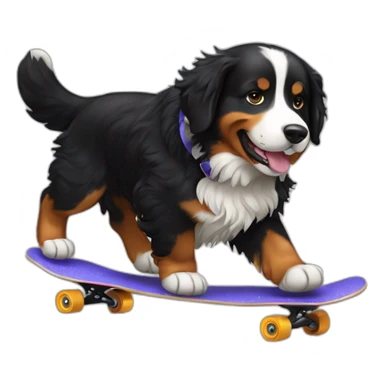 Bernese mountain dog skating sticker