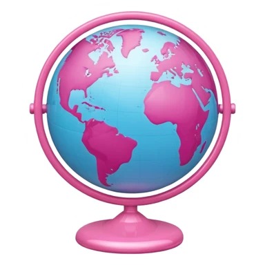 mix light pink dark pink and white girly globe with www under it.
It looks like an internet bar icon. sticker