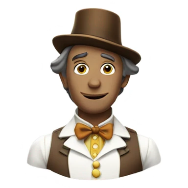 White willy wonka with a cowboy hat sticker