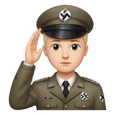 Hitler salute with nazi symbol on shirt sticker