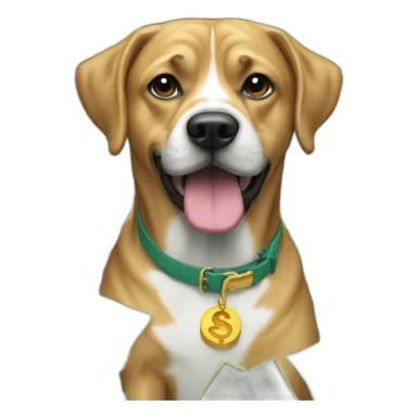 Rich dog money rain sticker