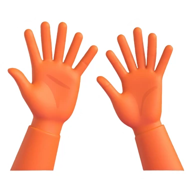 Two open hands in emoji style, tilted to the right as if pushing a swing, with motion lines behind them to show movement. Minimal background, clean cartoon style sticker