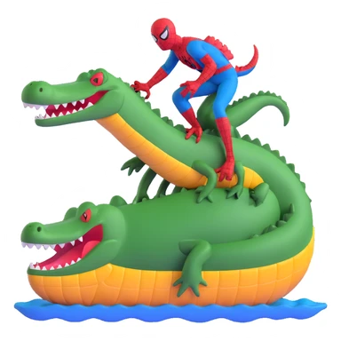 Spider-Man on a crocodile sticker