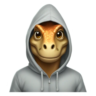 Dinosaur wearing hoodie sticker