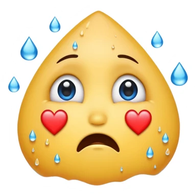 Emoji crying and making a love face sticker