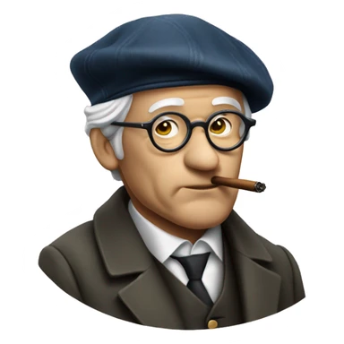 Jean William Fritz Piaget smoking his pipe with a beret on sticker