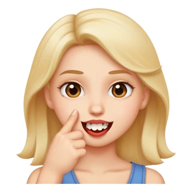 a flirty face biting finger  sticker